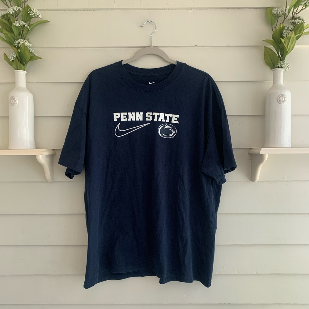 Nike Penn State Short Sleeve Tee Shirt Blue and White Men’s Size XL